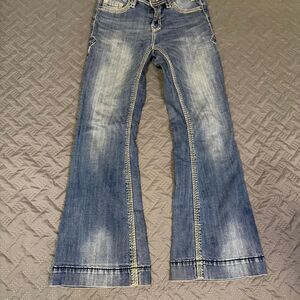 Y2K Rock & Roll Western Denim Jeans mid-rise 24x32 Vintage themed Trouser